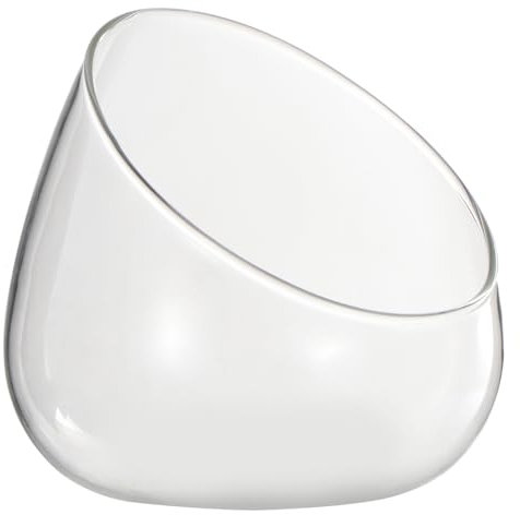 Cabilock Glass Bowl Vase 1PC- Succulent Glass Vase Slant Cut Bowl for Wedding Party Home Office Decor
