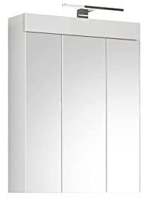 xonox.home X19A9726 Snow Spiegelschrank Bad in Weiß Hochglanz mit Beleuchtung, Badschrank ca. 79x60x18 cm