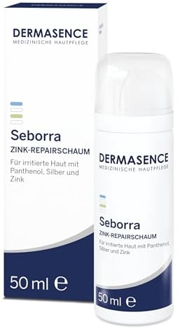 DERMASENCE Seborra Zink-Repairschaum, 50 ml – Akutpflege bei unreiner, gestresster oder irritierter Haut, beruhigt mit Zink und Panthenol, parfümfrei, leicht kühlend, vegan, schnell einziehend