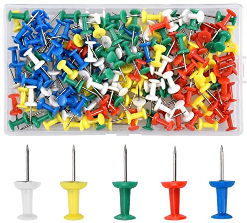 180 Pcs Punaise pour Carte Colorées Punaise Epingle de Tableau Liege Punaises Décoratives Multicolores Punaises Murale à Tête en Plastique pour Tableau d'affichage en Liège Bureau Domicile Photos Note