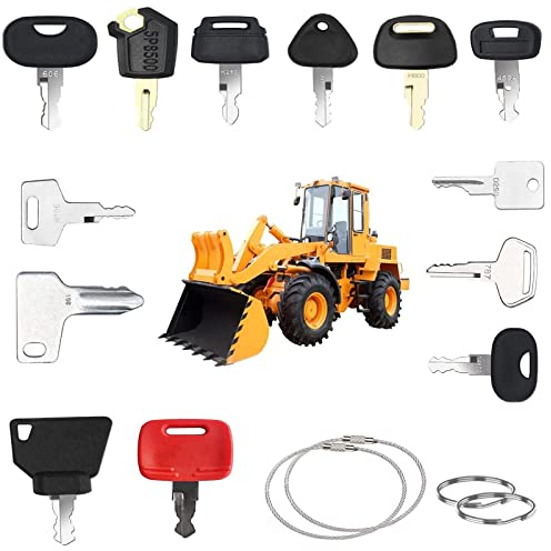 17 pcs Ersatz Zündschlüssel,Baumaschinen Schlüssel,Zündschlüssel Set,Masterschlüssel set für Maschinen,Baumaschinen Schlüssel Set for Excavator,Muldenkipper, Pflanzenbagger and Tractor