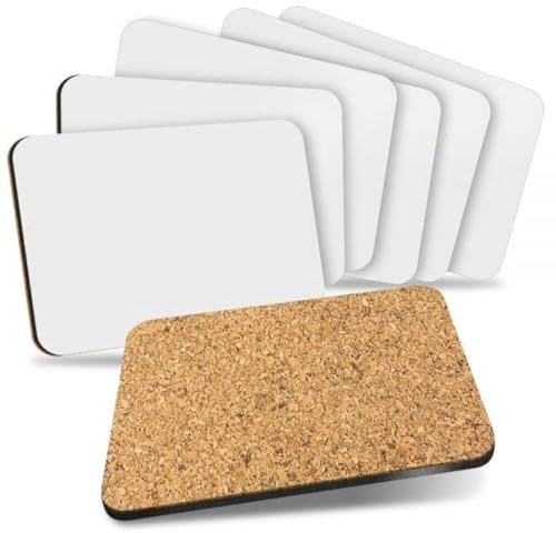 2 x MDF Blank Sublimation Platzdeckchen Rechteck Kork Unterseite Platzsets Weiß