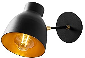 Wandleuchte, Eisen, schwarz, 15x38x20, Fassung E 27 Max 40 W