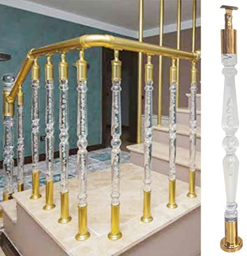 LZMZMQ Poste de barandilla de acero inoxidable, para terraza, piscina/escalera, balaustre de barandilla de cubierta, balaustre de escalera con soportes curvos, tornillos y base, altura de 85 cm