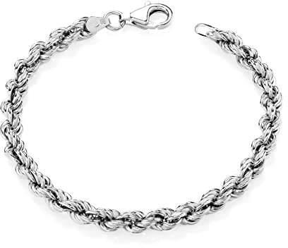 Old English Jewellers Sterling Silver Ladies Rope Bracelet - 5mm