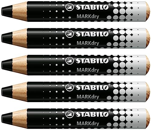 STABILO - Whiteboard- und Flipchartmarker - MARKdry - 5er Pack - schwarz