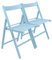 Harbour Housewares 2X Jean Blue Bois de Hêtre Chaise Pliantes - Pliable Intérieur Maison Bureau Bureau d'Ordinateur Cuisine Table à Manger Siège en Bois Set