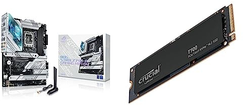 ASUS ROG Strix Z790-A Gaming WiFi D4, Intel Z790 LGA 1700 ATX Motherboard, 16 + 1 Power Stages, DDR4, Four M.2 Slots, PCIe 5.0 + Crucial T700 4TB Gen5 NVMe M.2 SSD up to 12.400 MB/s CT1000T700SSD3