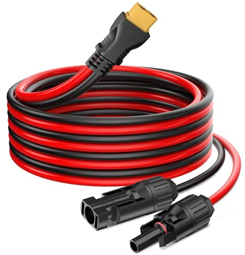 Pixelman Solarmodul-Stecker auf XT60-Ladekabel, 10-AWG-Stecker mit verbessertem Adapter, Verlängerungskabel (10 m)