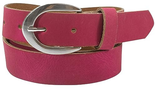 fashionchimp Basic Damengürtel aus 100% echtem Leder, glänzende Gürtel-Schließe, Breite ca. 2,8cm, Made In Germany (Cyclam-Althea, 130/BW115)