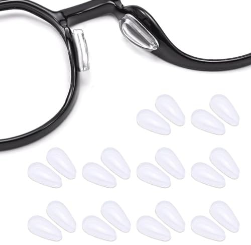 SULIVES Silicone Glasses Nose Pads Stick on Non-Slip Nose Pads Spectacle Nose Pads for Glasses Eyeglasses Sunglasses (White)