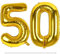 LAPONO Luftballons Geburtstag Zahl 50 Gold, XXL Folienballon Zahlen 5 und 0 Riesen Helium Ballons 50 Jahre Geburtstagsdeko für Junge, Mädchen 50. Kindergeburtstag Jubiläum Party Deko