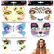 TOPJOWGA 5 Blätter Face Art Sticker, Gesichts-Tattoo, Ablösbare Gesicht Aufkleber, Gesichtstattoo Temporäres Leopard Bienen Schmetterlinge Katze Marienkäfe, Glitzer Face Paint für Karneval Halloween