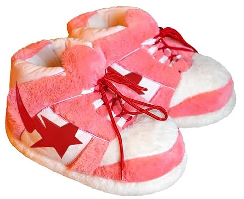 CUTEGAL Sneaker Slippers Star Fluffy Shoes Memory Foam One Size Indoor Comfy and Trendy for Men Unisex Home Pantuflas (Pink(Star), Adult, Women, 5, Numeric Range, US Footwear Size System, 8, Medium)