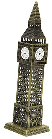 CRAFTHROU Big Ben Modell Heimarchitektur Statue Desktop Dekor Architekturmodell Metallmodell Dekorative Gebäudeskulpturen Architektonisches Dekormodell Party Dekor
