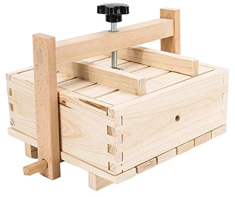 Kit de para hacer | Colador de y bandeja colectora acoplable - Juego de fabricación de queso y, escurridor de y prensa de madera