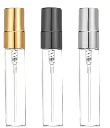 IPNSDON Paquete de 3 botellas de perfume con atomizador de perfume pequeño, atomizador de perfume recargable de 10 ml, atomizador de perfume de viaje espesado, botella de perfume transparente,