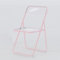 WEIDPHL Moderner Klappstuhl Aus Acryl, Transparente Stapelbare Esszimmerstühle, Balkonstuhl Mit Rückenlehne Für Die Freizeit Zu Hause, Hochzeitsfeier Im Innenbereich,Rosa