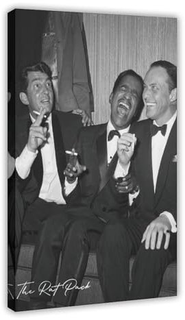 ahnld Poster auf Leinwand, Motiv: The Rat Pack Sänger, Schlafzimmer, Dekoration, Landschaft, Büro, Raumdekoration, Geschenk, 50 x 75 cm