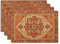 Giwawa Boho-Ethno-Tischsets, 4 Stück, Vintage, Orange, Braun, Retro-Blume, dekorative Leinen-Tischsets, 30,5 x 45,7 cm, rustikaler Landhausstil, Blumen-Tischsets, hitzebeständig, für Küche, Esszimmer,