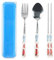 Gxhong Cars Besteck Set, 4-teiliges Kinder Cartoon Besteck, mit Gabel, Löffel, Essstäbchen & Besteckbox, Edelstahl, für Zuhause, Schule & Camping