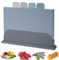 Taglieri, Set di 4 Taglieri in Plastica Alimentare, Taglieri con Indici e Vassoi, Taglieri in Plastica Colorata per il Taglio Separato di Carne, Verdure e Altri Alimenti