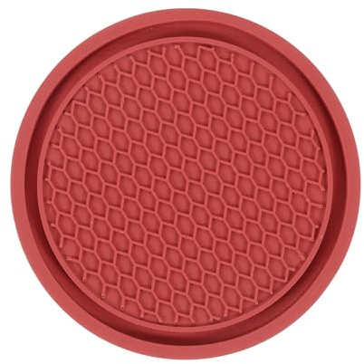 sourcing map Sous-verres universels en PVC antidérapant pour porte-gobelet de voiture, accessoires d'intérieur de voiture, rouge