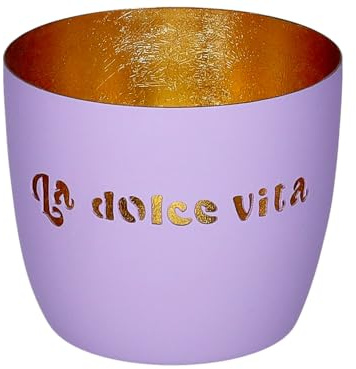 Giftcompany Madras Windlicht M La Dolce vita lila/Gold 8,5cm