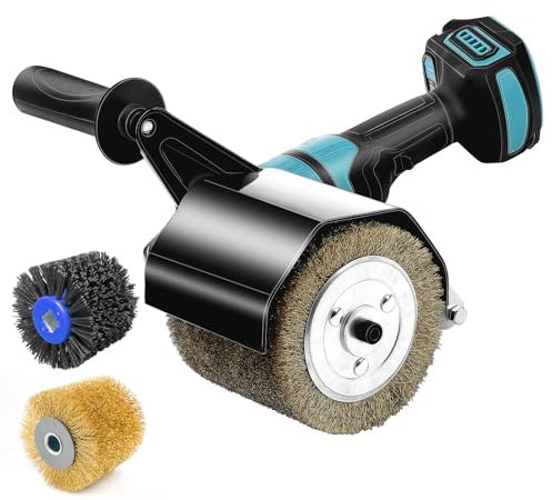 Ponceuse Satinatrice Compatible avec Makita 18V, Satinage Brosse Machine à Poncer, Appareil de Brossage pour la Rénovation de Surfaces de Toutes Sortes, Réglage de la LED 3 Vitesse (Sans Batterie)