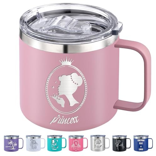 Xihedfd Mug Personnalisable Photo Texte Tasse à café Personnalisé 350ml 410ml Mug Isotherme avec Nom Logo Gravé Tasse en Acier Inoxydable avec Couvercle Poignée Cadeaux pour Femmes Hommes