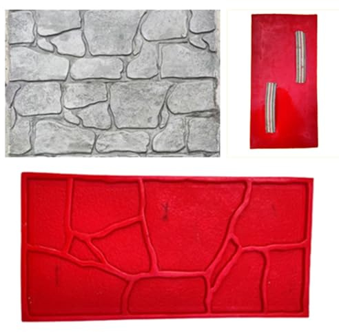 Stampo Cemento, Forme for Cemento con Manici, Texture di Pietra, Timbro in Poliuretano for Texture in Cemento 60x30cm for Strade e Muri