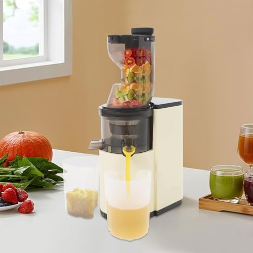 Extracteur de jus pour légumes et fruits, 500 ml, mixeur compact, double filtrage, moteur ultra silencieux, haut rendement, facile à nettoyer, beige