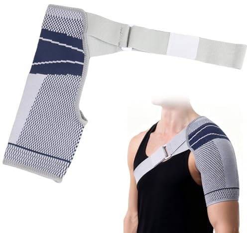 Eddrfy Schulterbandage für Frauen und Männer, Einstellbare Schulterstütze für linke oder rechte Schulter, Atmungsaktive Schulter Bandage für Sport, Alltag & Rehabilitation, Elastische Schulterhilfe