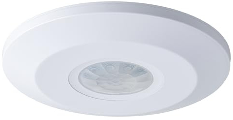 SEBSON Bewegungsmelder Innen Aufputz, Präsenzmelder 6m 360° | programmierbar, LED geeignet 1000W, Decken Montage Ø115x23mm, PIR Infrarot Sensor erkennt Atembewegungen