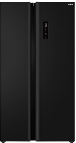 HYE Side By Side American Fridge Freezer - 505L, Frost Free, Black | HYE 324L Fridge & 181L Freezer, Low Noise 37dB, 4 Fridge Shelves & 6 Freezer Compartments - Ideal for Family Kitchens