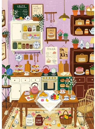 HUADADA Jigsaw Puzzles for Adults 1000 Pieces Tea & Snack Shop Family Interactive Games 1000 Piece Jigsaw Puzzles for Adults