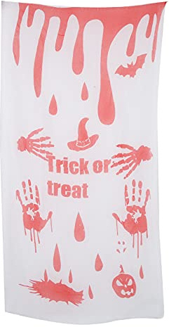 ANKROYU Gaze de Porte de Sang d'halloween, décor d'horreur Effrayant avec Effet de Sang dégoulinant pour Maison hantée, fête de Zombie, réutilisable, Facile à accrocher, décoration