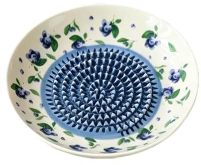 Piatto grattugiato Ceramica Manuale Rotondo Frutta Pattern Bowl | Grattugia per verdure ciotola per zenzero formaggio pomodoro fragola frutta verdura cottura cucina