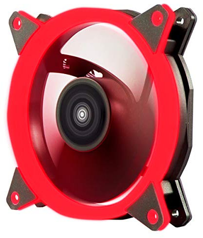 UNYKAch Ventilador Ordenador CANDY 20 RING LED Rojo, 120 mm, Ultra Silencioso, con Soporte de Goma y 7 Aspas