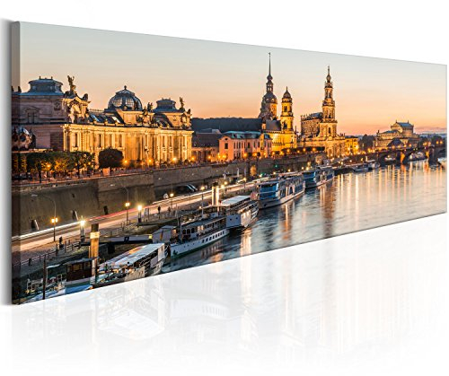 murando - Wandbilder XXL Dresden 150x50 cm Vlies Leinwandbild 1 tlg Kunstdruck modern Wandbilder XXL Wohnzimmer Leinwand Wanddekoration Design Wand Bild Panoramabild - Stadt Dresden d-B-0162-b-a