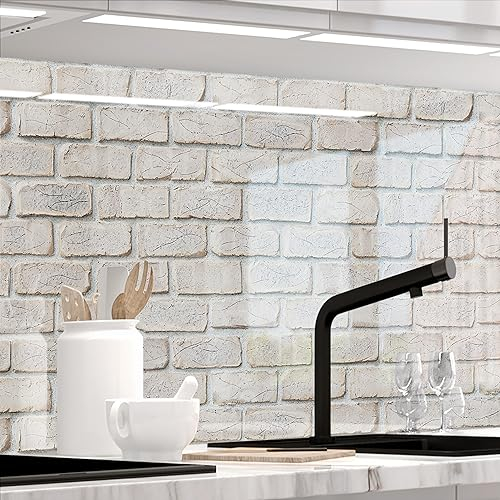 StickerProfis Küchenrückwand selbstklebend Matt-Optik - GEKALKTE Wand - 1.8mm, Versteift, alle Untergründe, Hart PET Material, Premium 60 x 80cm