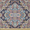 ABAKUHAUS Ethnisch Stoff als Meterware, Vintage Boho Kunst, Microfaser Stoff für Dekoratives Basteln, 1M (230x100cm), Türkis Rot Schwarz