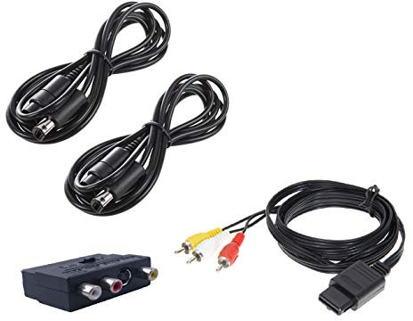 DARLINGTON & Sohns Lot de 2 rallonges + câble télé péritel pour Nintendo Game Cube, Manette GC, rallonge Extansion Nintendo Wii Cable