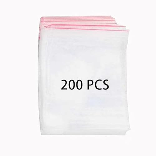 Wis-Life Multi Sizes Sealing Bags, Clear Plastic Bags, Resealable Storage Pouches, Multi Sizes for Kitchen Storage, Office Stationery Storage,Jewellery Packaging (b5*7cm,200pcs)