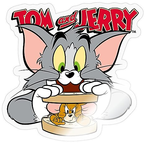 Spreadshirt Tom Und Jerry Maus-Sandwich Sticker Aufkleber, 10 x 10 cm, Transparent glänzend