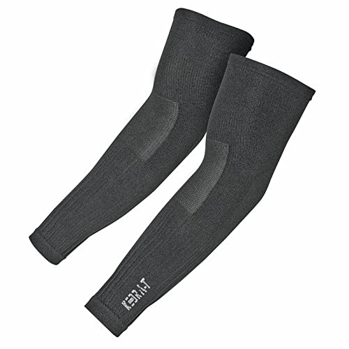 KEDRA-T Fabriqué en Italie – Manchons de bras sans couture sans couture – à compression – Homme/femme – Basket Volley-ball Football cyclisme Golf Crossfit Outodoor Randonnée, Noir , TG 2 - M/L