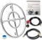 GRISUN Feuerschalen-Brennerring-Set, 30,5 cm, Propangas-Feuerschalen-Set, mit Propangas-Feuerstellen-Schlauch-Set und verbessertem Gassteuerungs-Funkenzündungsset, rundes Gas-Feuerstelle-Set,