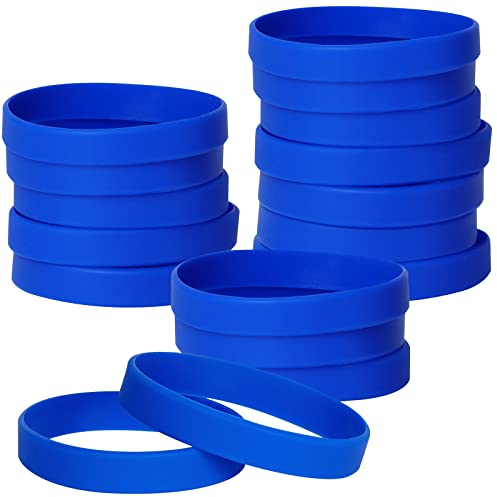 THXIY braccialetti in silicone,25 pezzi Vuoti Braccialetto universale Sportive Braccialetti di gomma blu