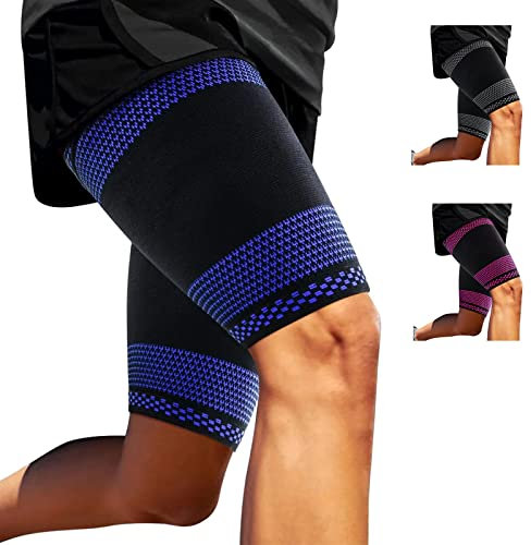 ABYON 2 Pièces Manchon de Compression Cuisse pour Femmes et Hommes, Respirant Bandage Soulager Douleurs Ischio Jambiers, Quadriceps et L'Aine, Tensions Musculaires
