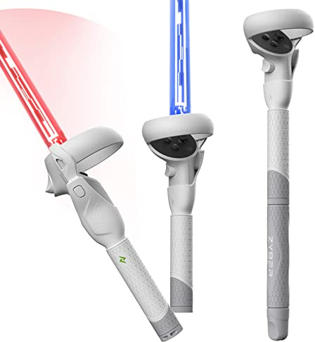 ZYBER Controller Extensions for Meta Quest 2 Accessories for Gorilla Tag Long Arms Sticks Beat Saber Handles Supernatural, VR Golf Club Attachment Extenders for Oculus Quest 2 VR Game cream-coloured
